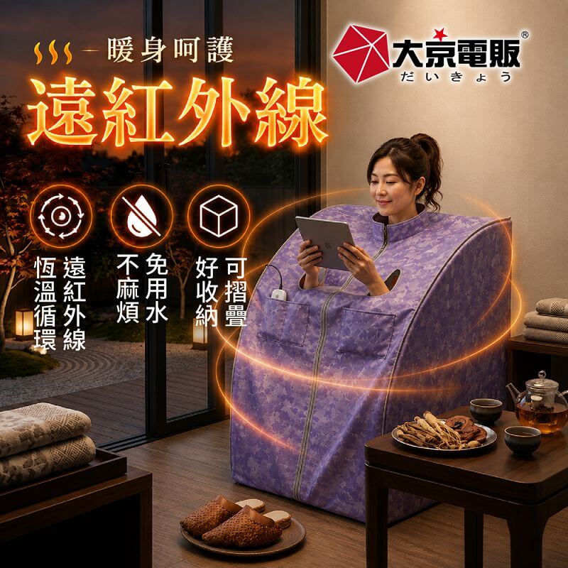 【大京電販】遠紅外線汗蒸養生桑拿屋 /桑拿房/家用乾式汗蒸箱 /免加水全身包覆/ BY010072A, , large