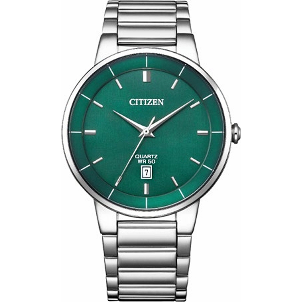 CITIZEN 星辰 紳士日期手錶-綠/40mm BI5120-51X, , large