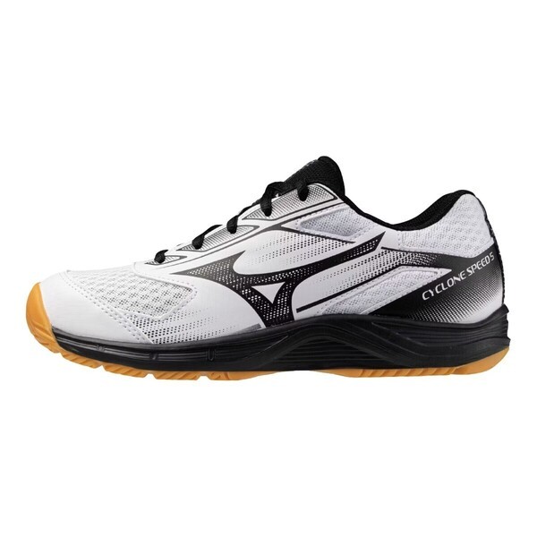 Mizuno Cyclone Speed 女 排球鞋 室內運動 穩定 包覆 回彈 白 黑 [V1GC258161], , large