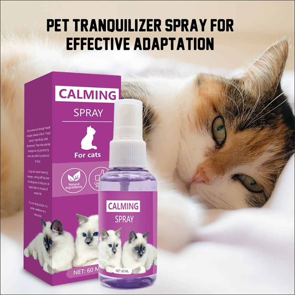 Natural Plant Extract Cat Calming Spray &ndash; Relieve Stress &ndash; Non-Toxic and Safe &ndash; Essential for Travel and Outdoors &ndash; Gentle Formula with Pheromones &ndash; Promotes Relaxation, , large
