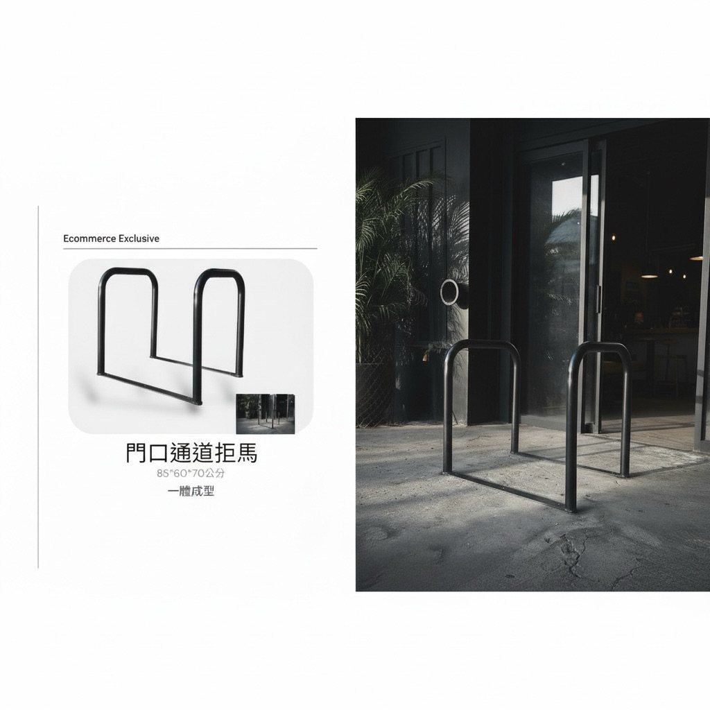 【 SHAONIANNA.TW 】台灣製 商用高硬度一體成型防停車通道架｜加強型金屬拒馬｜夜市店面人車分道架｜排隊護欄防違停｜長期耐用｜, , large