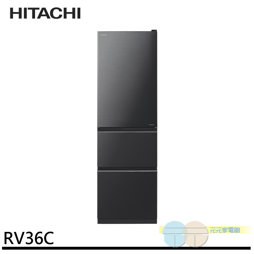 HITACHI 331L Inverter 3-Door Refrigerator RV36C-BBK, , large