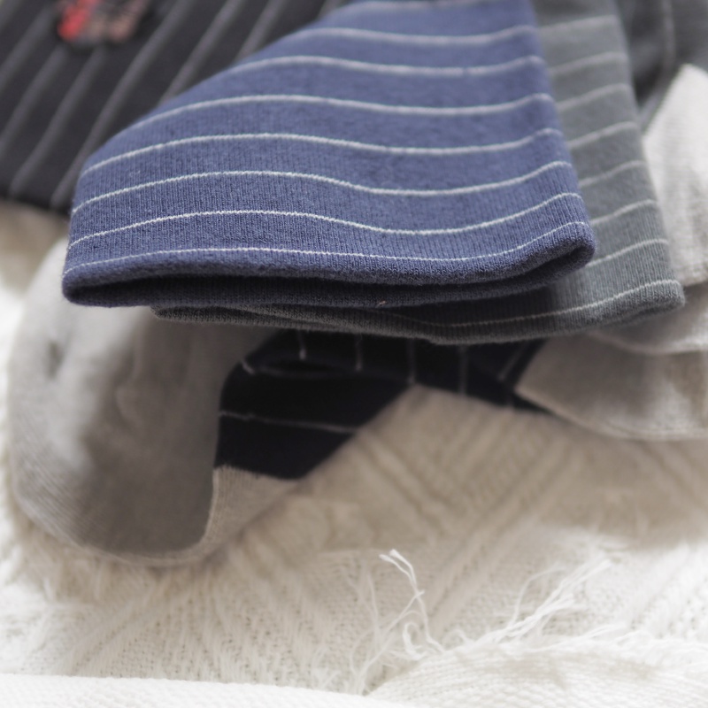 [Kaimei Cotton Industry] 12 pairs set, random and excellent, MIT made in Taiwan, antibacterial and deodorizing bamboo charcoal wide-mouth health socks, striped style, , large