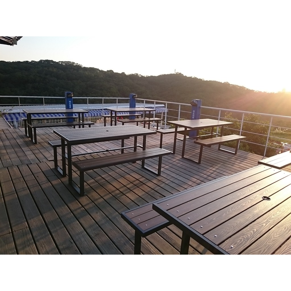 【BROTHER兄弟牌】塑木5尺野餐啤酒桌-適合4-6人坐(寬150cm，可另加陽傘和傘座)可開發票, , large