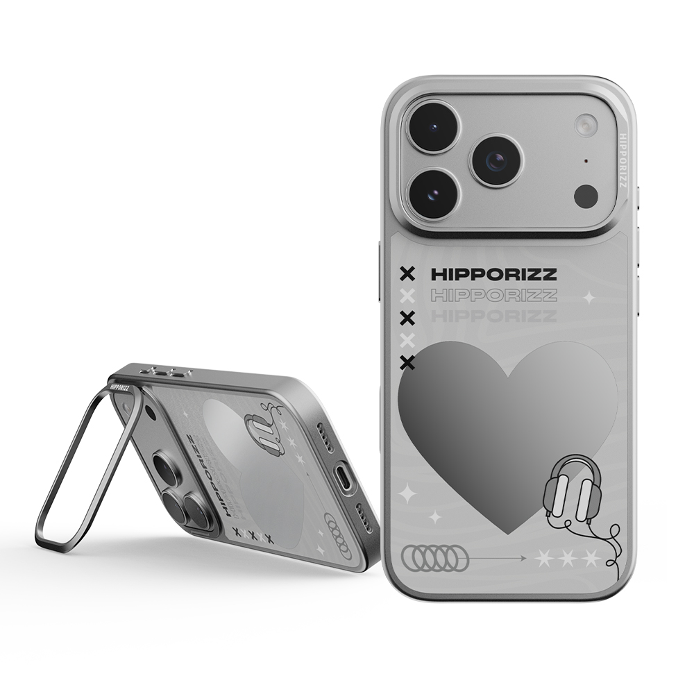 【HIPPORIZZ】iPhone 17 Pro Mirra鏡⾯磁吸⽀架殼 愛心, , large