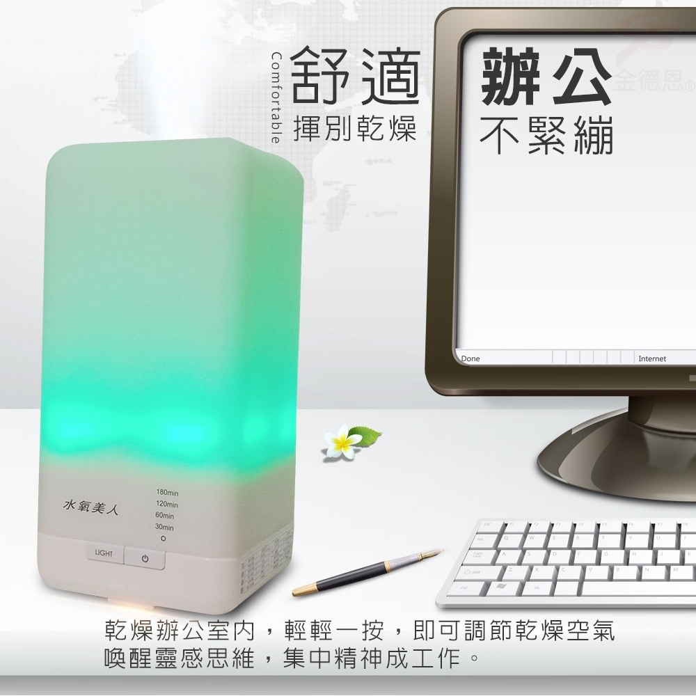 GS MALL 居家芳香水氧機 芳香機 水氧機 加濕器 香薰機 夜燈 香氛機 七彩夜燈 精油機, , large