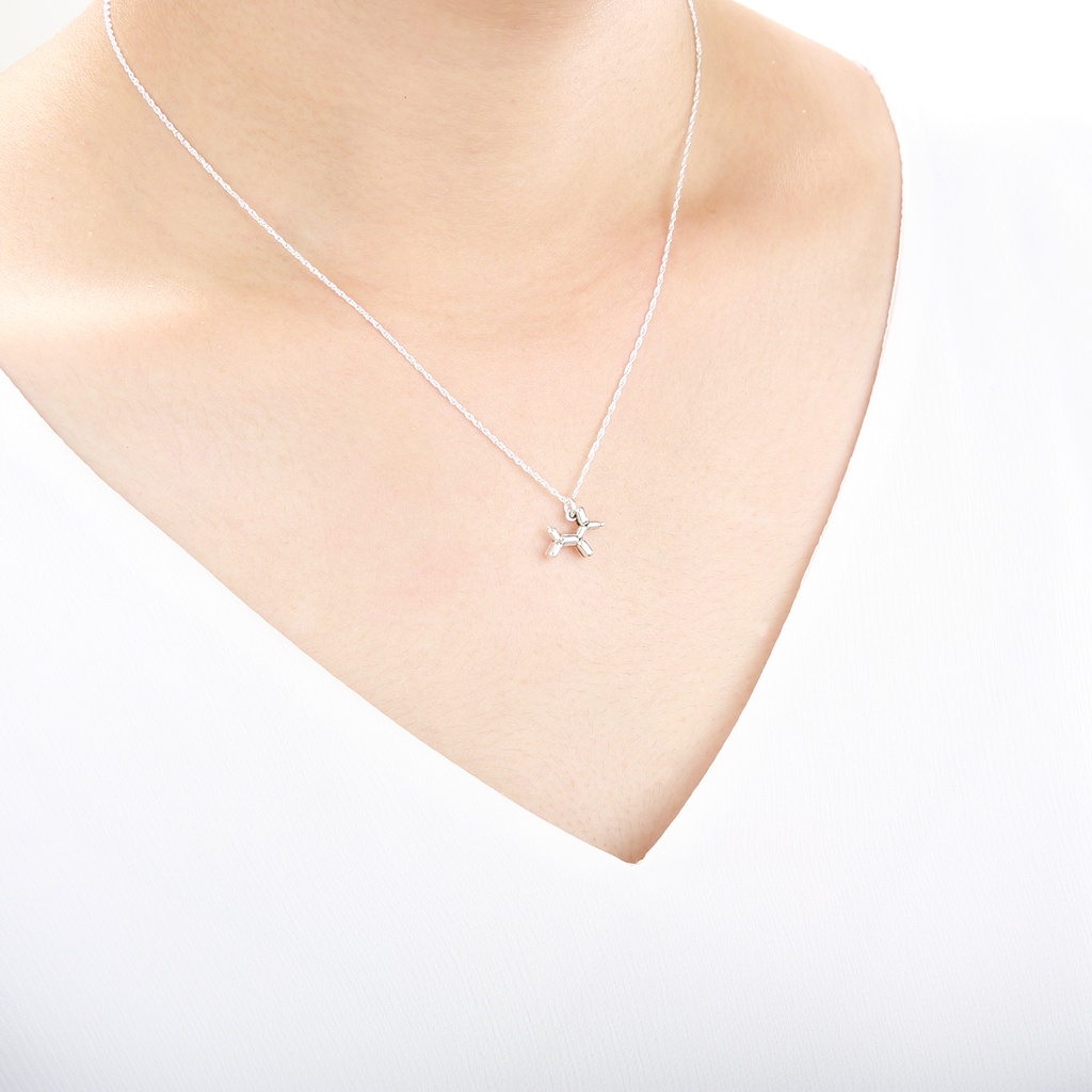 【Angel & Me】Poodle Balloon Dog s925 sterling silver necklace Birthday gift, , large