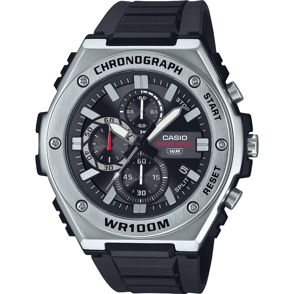 CASIO 卡西歐 運動風三眼計時手錶-黑 MWA-300H-1AV, , large