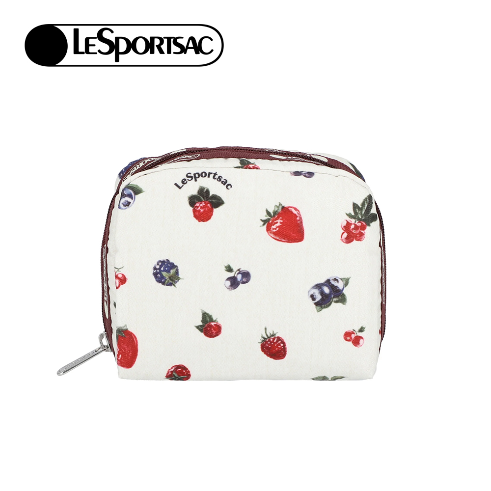 Lesportsac Square Cosmetic 方形收納化妝包 盥洗包 收納袋 送禮 禮物 推薦 女包(奶油莓果), , large