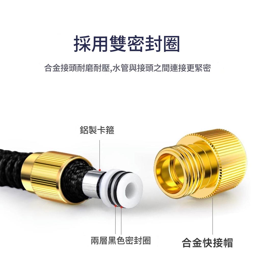Elastic telescopic water hose (2.5 meters forward, 7.5 meters after filling with water), , large