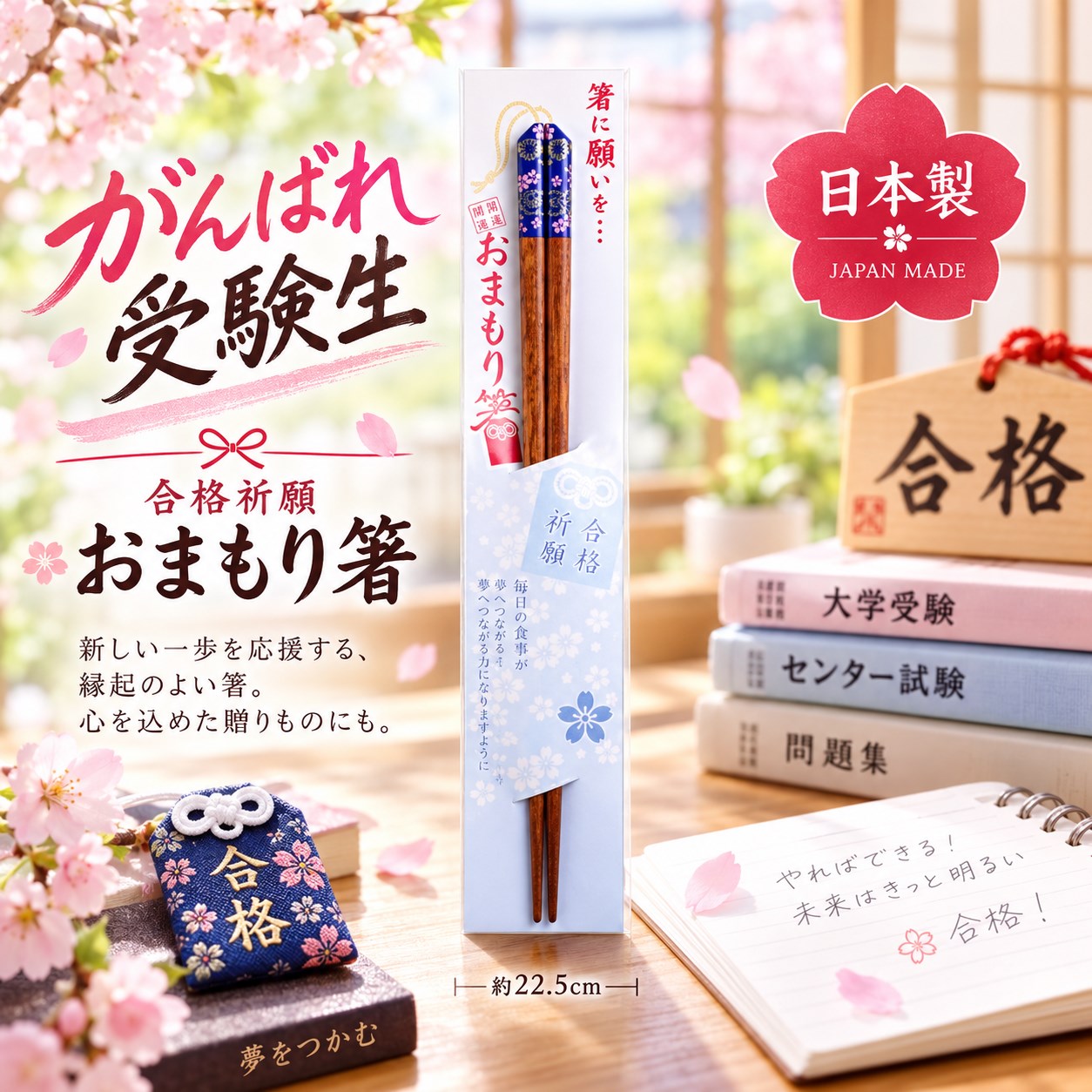 【HIYASU日安工坊】日本御守箸-合格祈願, , large