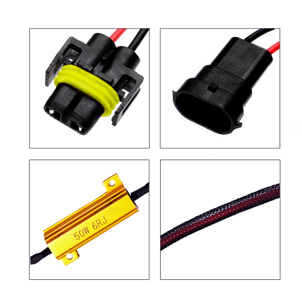 【PA LED】H8 / H11 對接式 LED HID 解碼器 黃金電阻 消除 故障燈 故障碼 警告燈, , large