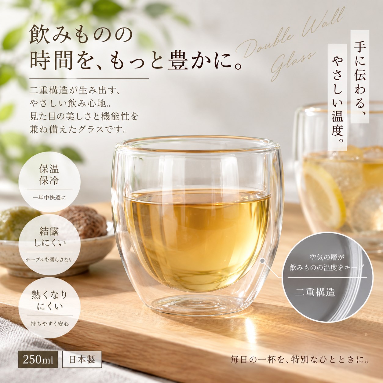 【HIYASU日安工坊】雙層玻璃杯, , large