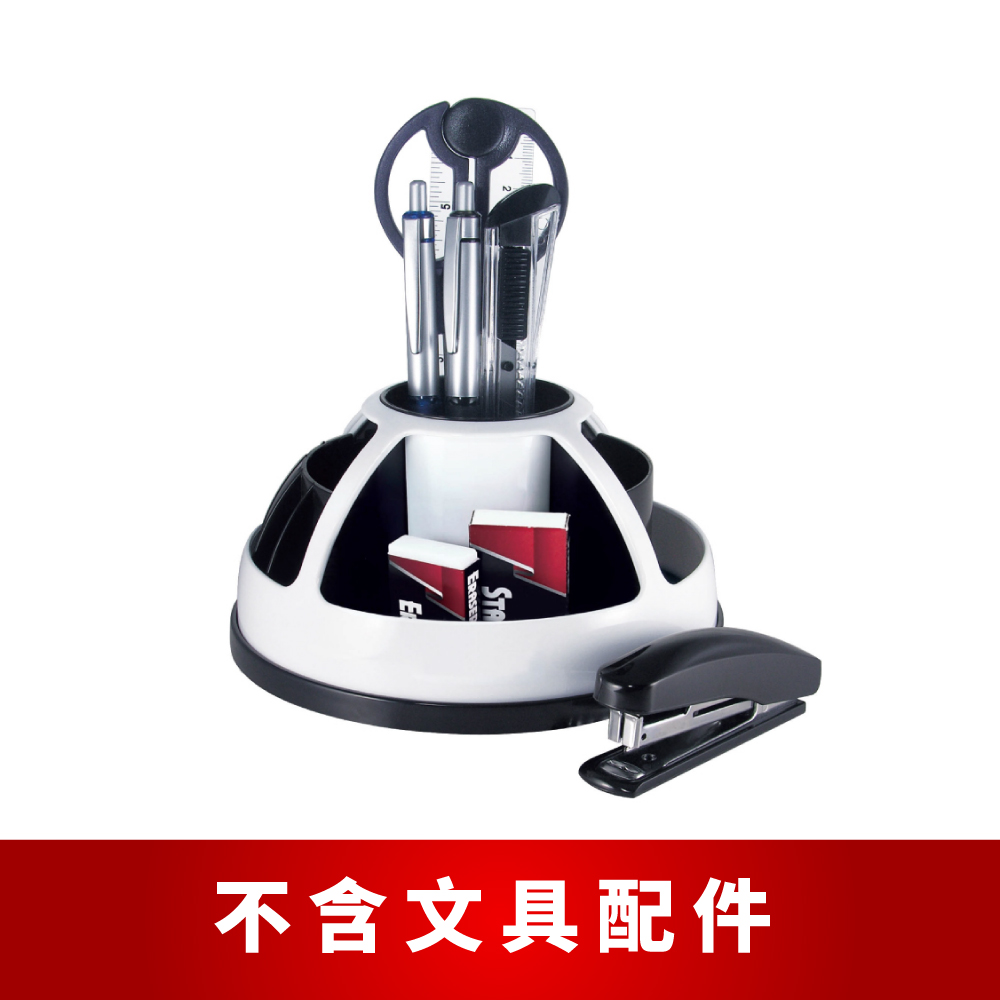 【O-Life】Semi-circular rotating storage box - black and white, , large
