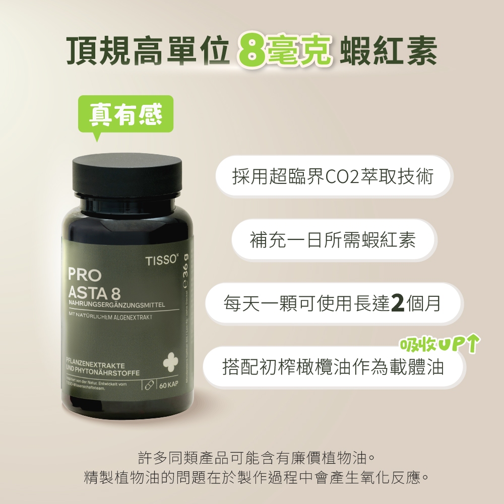 ［德風］TissoASTA 8膠囊(60顆/瓶)丨德風健康館  蝦紅素 蝦青素 藻紅素, , large