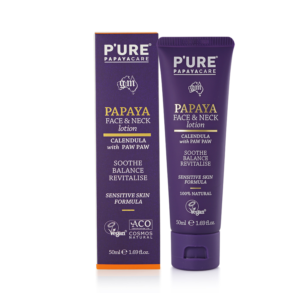 【澳洲 Pure Papayacare】木瓜臉頸乳液含金盞花玻尿酸(4入組 50ml/瓶 專業級), , large
