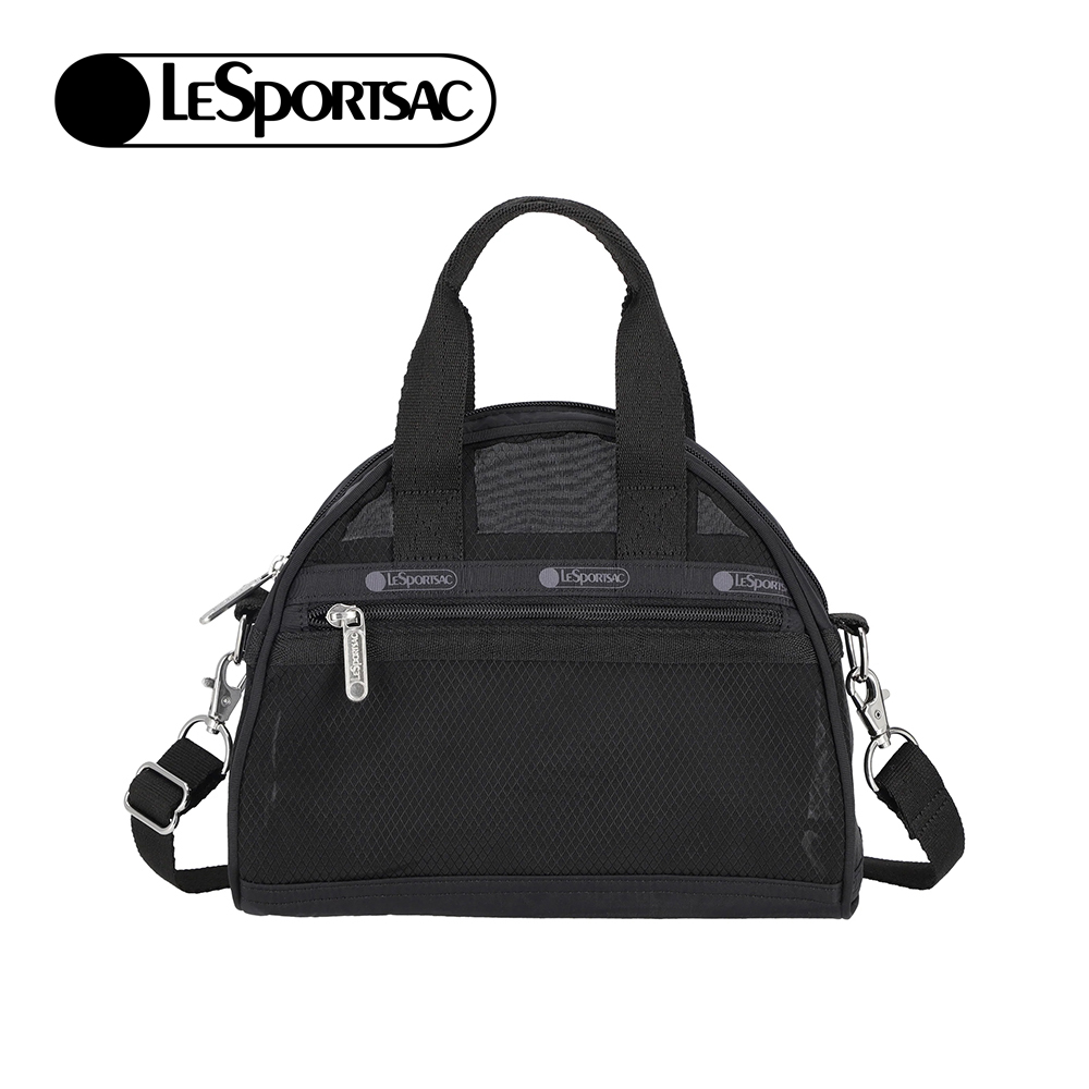Lesportsac Sheer Round Small Satchel 微透網布小型手提包 半月包 側背包 送禮 禮物 女包(黑色)L261-1818N-LD55, , large