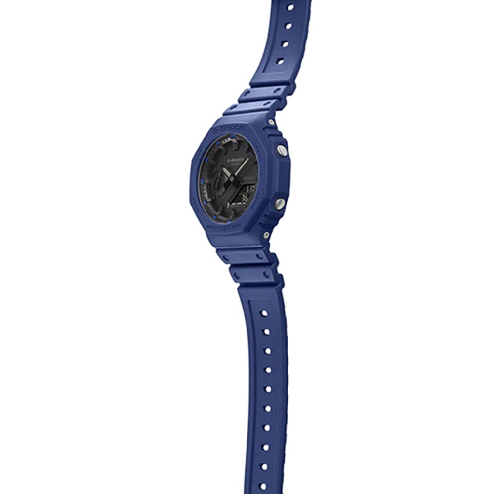 CASIO 卡西歐 G-SHOCK 耐衝擊八角雙顯電子錶-藍 GA-2100-2A, , large