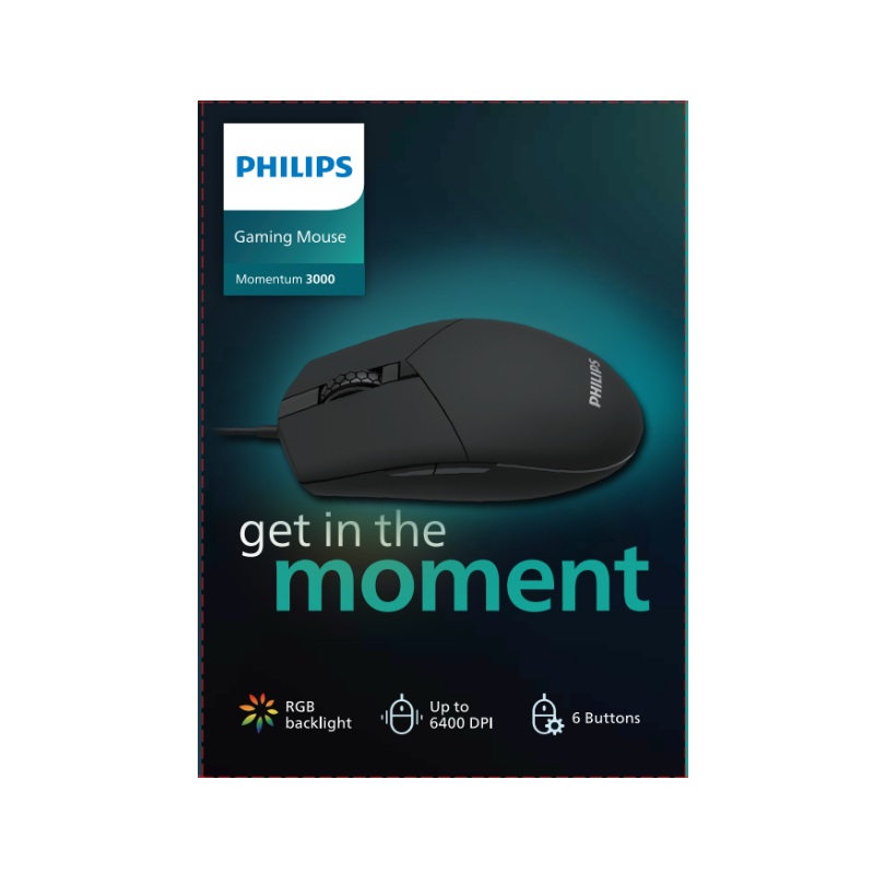 PHILIPS炫彩6鍵有線6400DPI滑鼠SPK9304, , large
