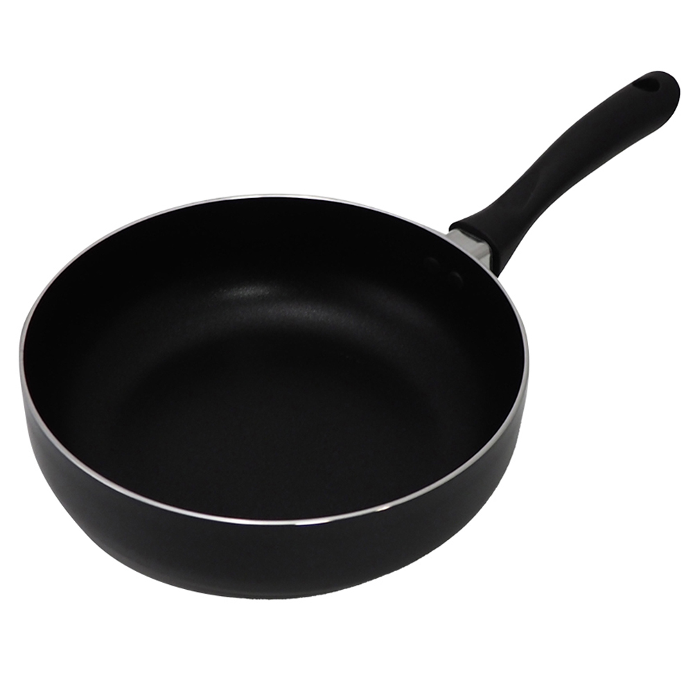 米雅可黑晶導磁深型不沾平底鍋-24cm-1支, , large