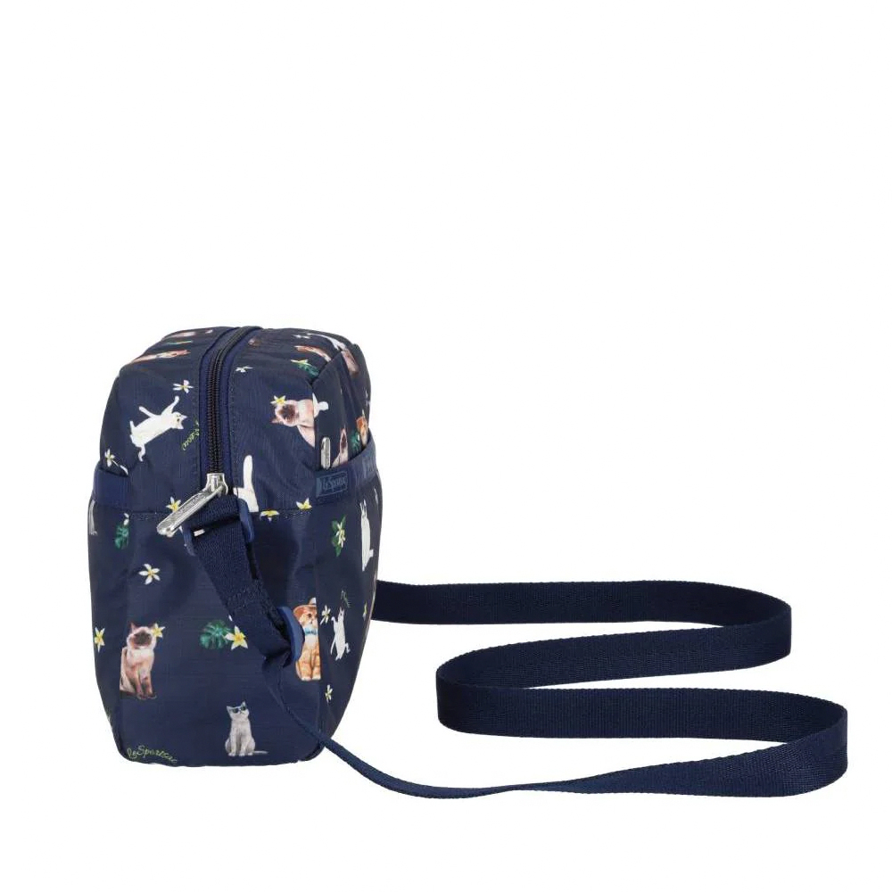 Lesportsac Daniella Crossbody 拉鍊斜背包 側背包 通勤隨身包 送禮 禮物 推薦 女包(熱帶度假貓咪)L261-2434PB-HF95, , large