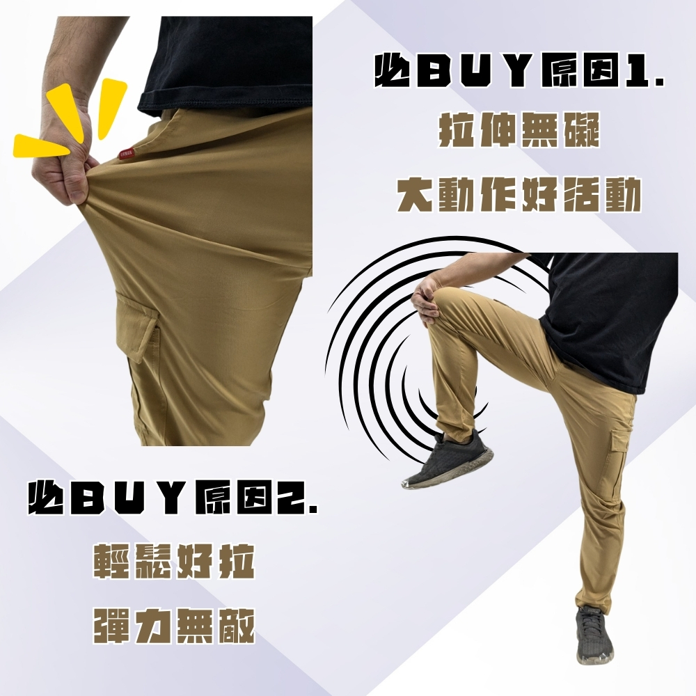 【億子洪】彈性修身直筒工裝褲 TTRI紡織認證 拉鍊款 灰色-2XL【GNZ2022】, , large