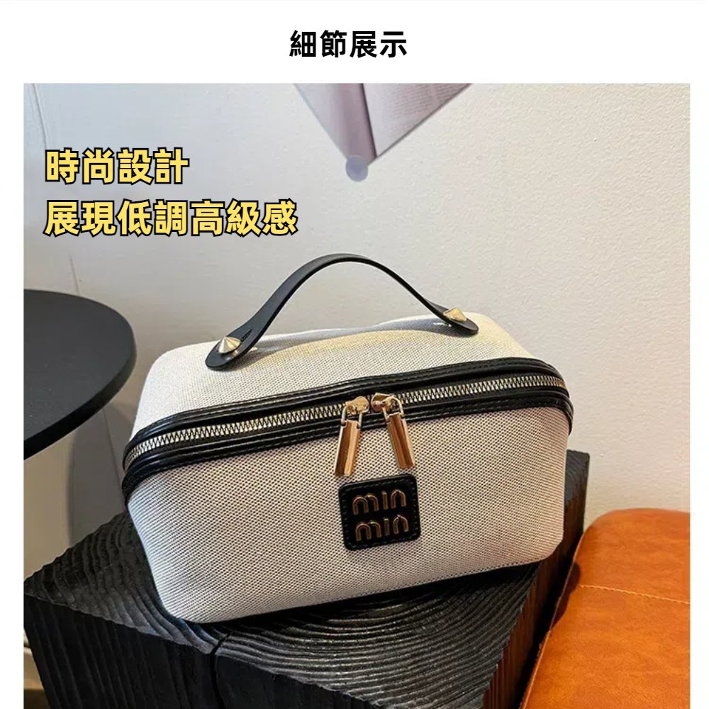 【A&R】韓版翻玩帆布化妝收納包 四色任選, , large