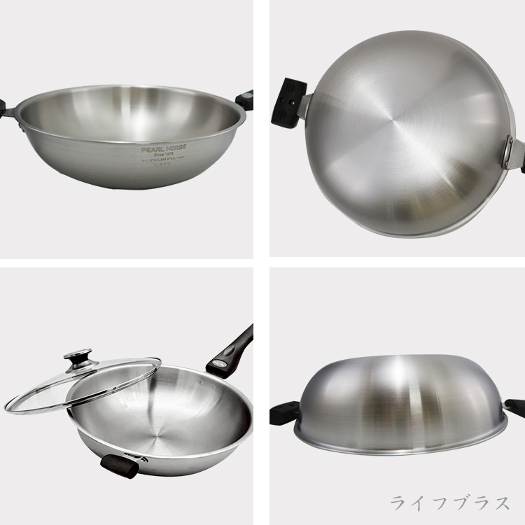 寶馬牌316不鏽鋼七層炒鍋-單把-33cm, , large