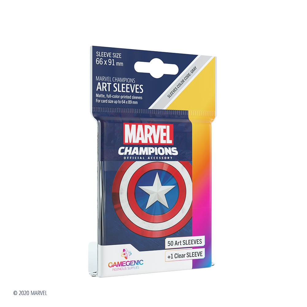 【Asmodee】漫威牌套: 美國隊長(50+1張) MARVEL ART SLEEVES C-AMERICA, , large