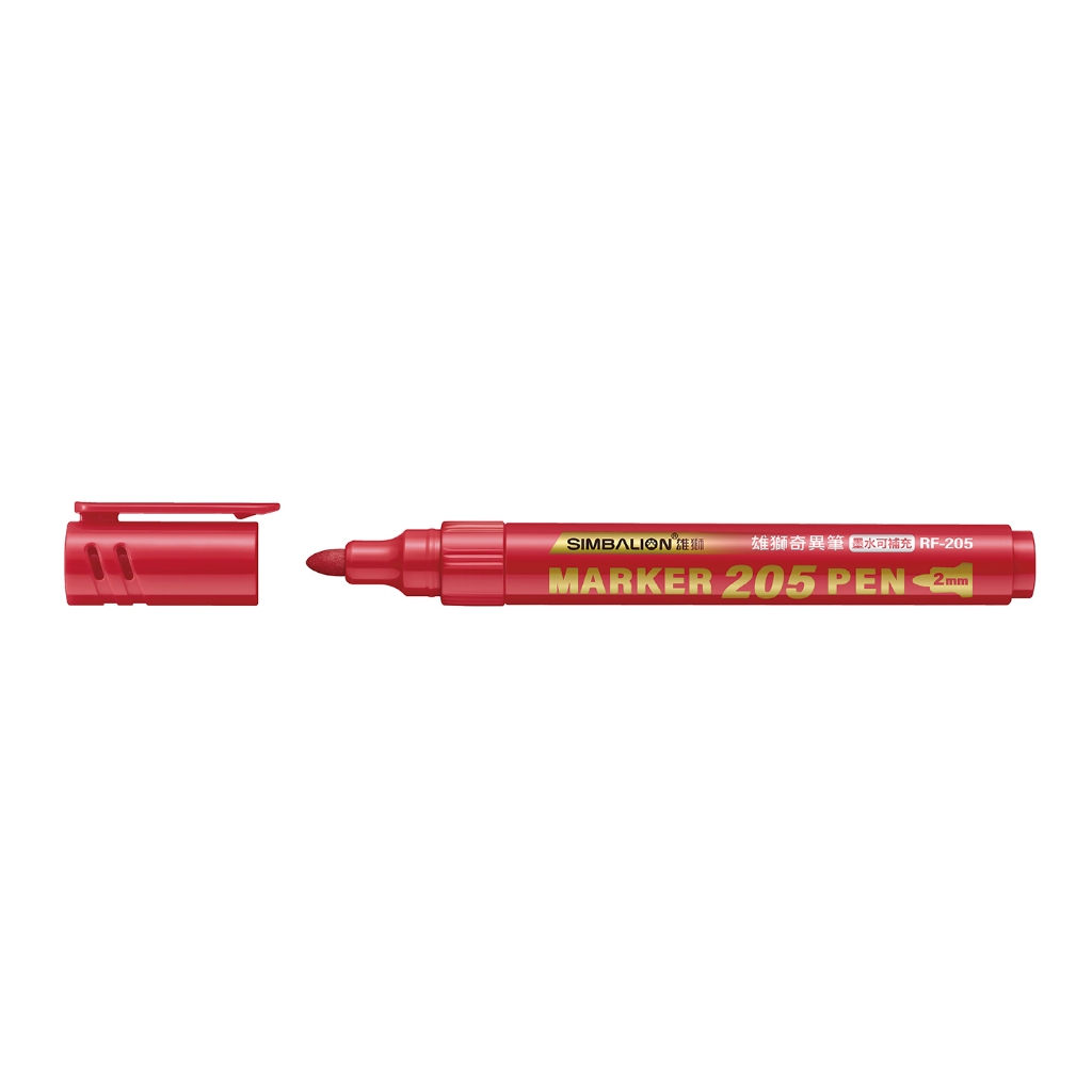 雄獅  RF-205酒精性奇異筆 2mm紅, , large