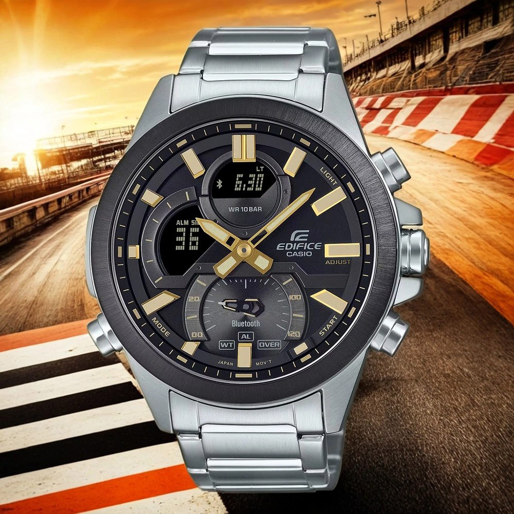 CASIO 卡西歐 EDIFICE 賽車運動藍芽手錶 ECB-30DB-1A9, , large