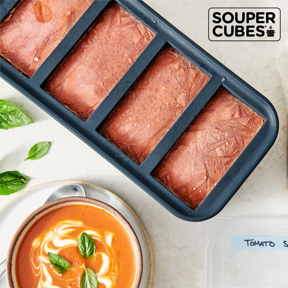 官方直營【Souper Cubes】多功能食品級矽膠保鮮盒4格_曜石灰(250ML/格), , large