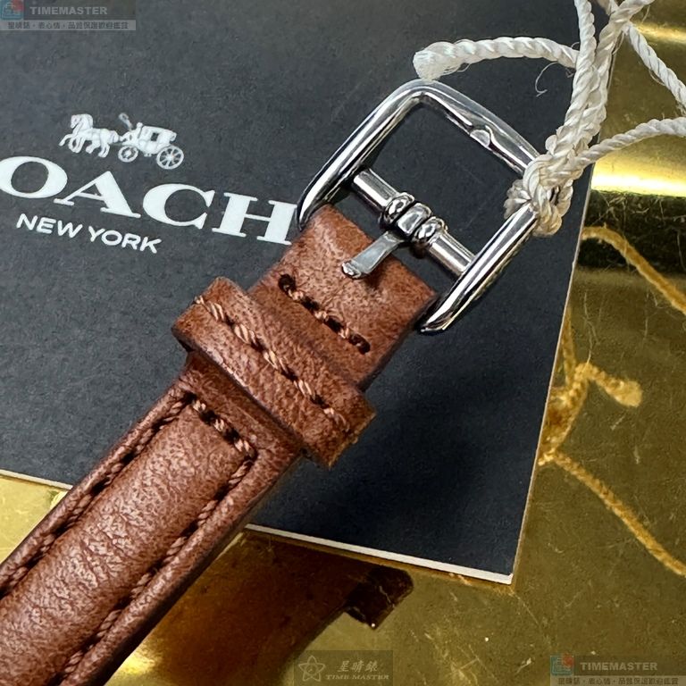 [星晴錶業]COACH手錶,28mm,CH00285貝母錶面銀錶殼咖啡色真皮皮革錶帶款, , large