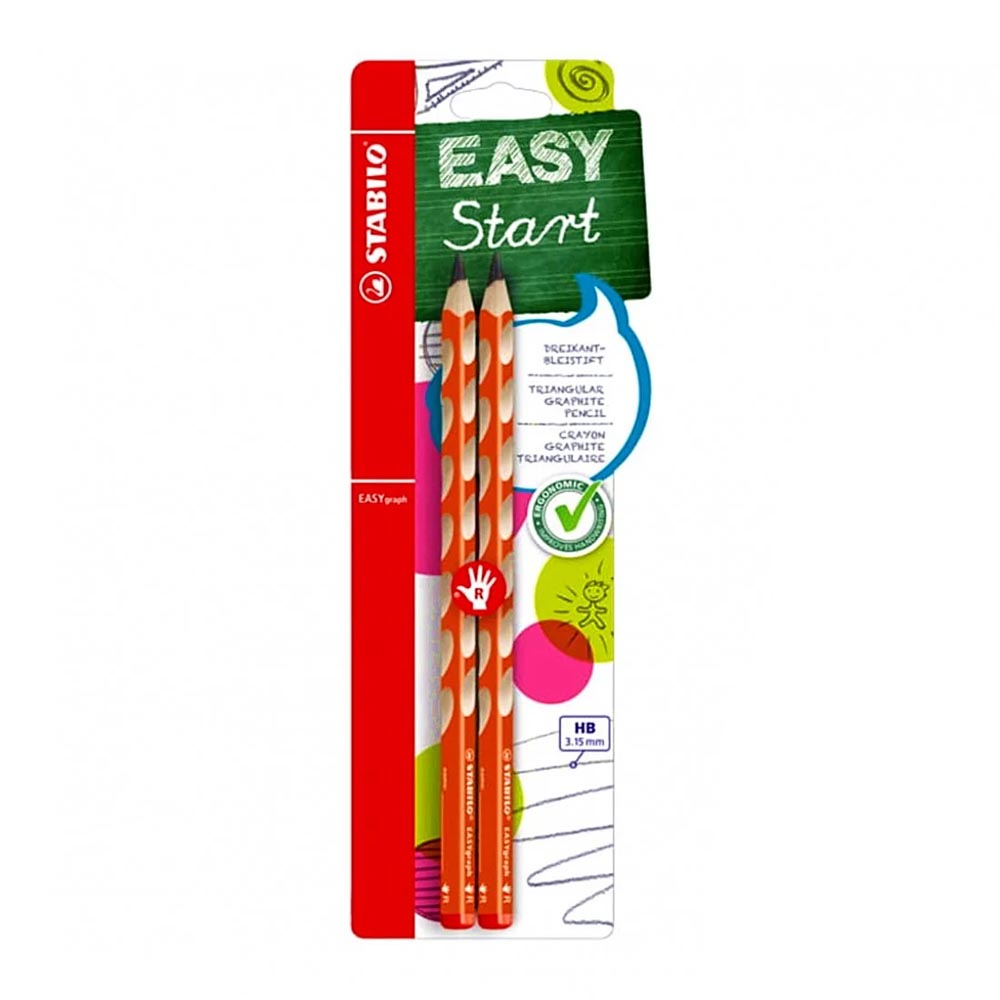STABILO 德國 思筆樂 EASYgraph 人體工學思筆樂洞洞鉛筆 橙色右手 2支/入 STB-50652-10, , large