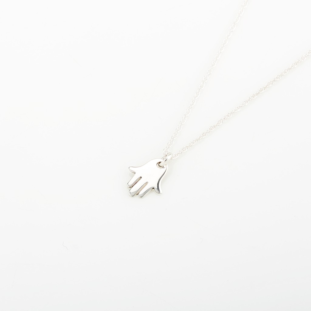 【Angel & Me】Fatima hand Hamsa s925 sterling silver necklace Birthday gift, , large