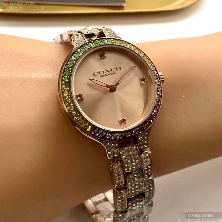 [星晴錶業]COACH手錶,32mm,CH00282玫瑰金色錶面玫瑰金錶殼玫瑰金色精鋼錶帶款, , large