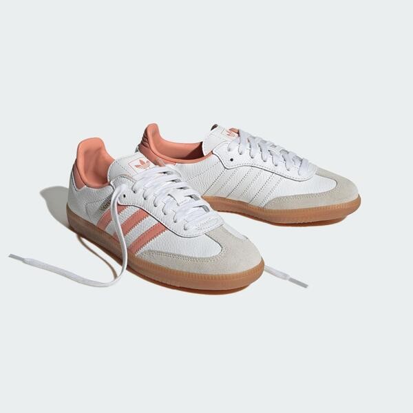 Kixpress-Adidas Samba OG W 女 運動休閒鞋 復古 德訓鞋 舒適 百搭 膠底 白 橘 [IG5932], , large