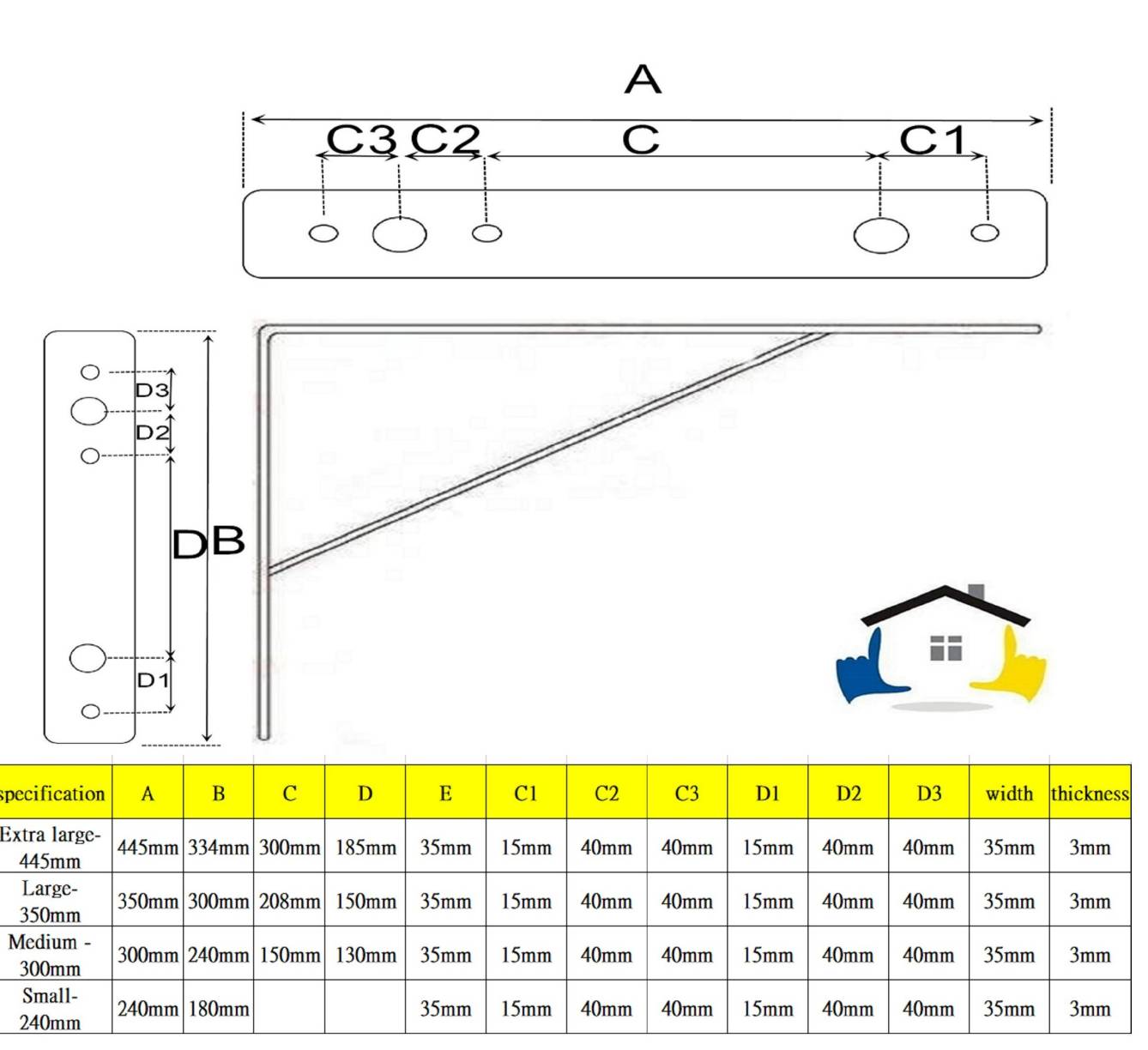 Shelf bracket, , large