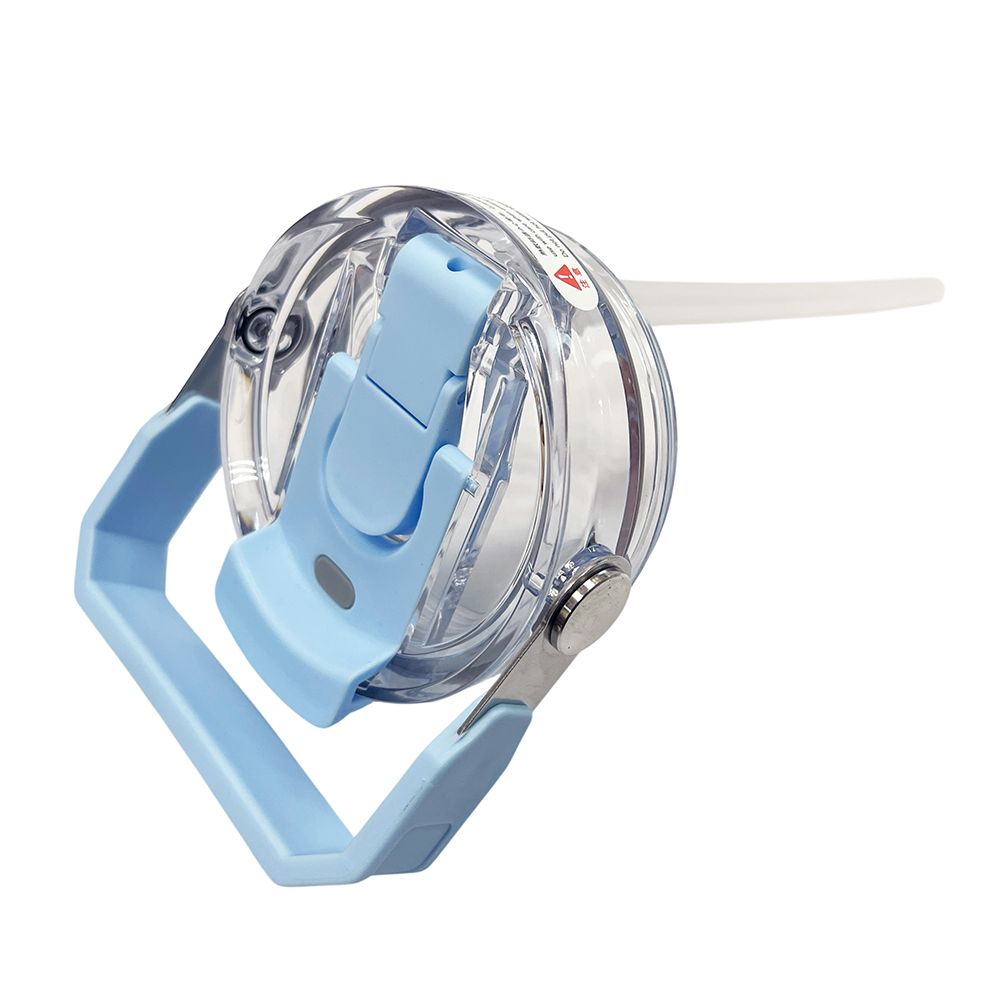Banjiajia Ceramic Double Drink Cup Sky Blue Lid with Straw, , large