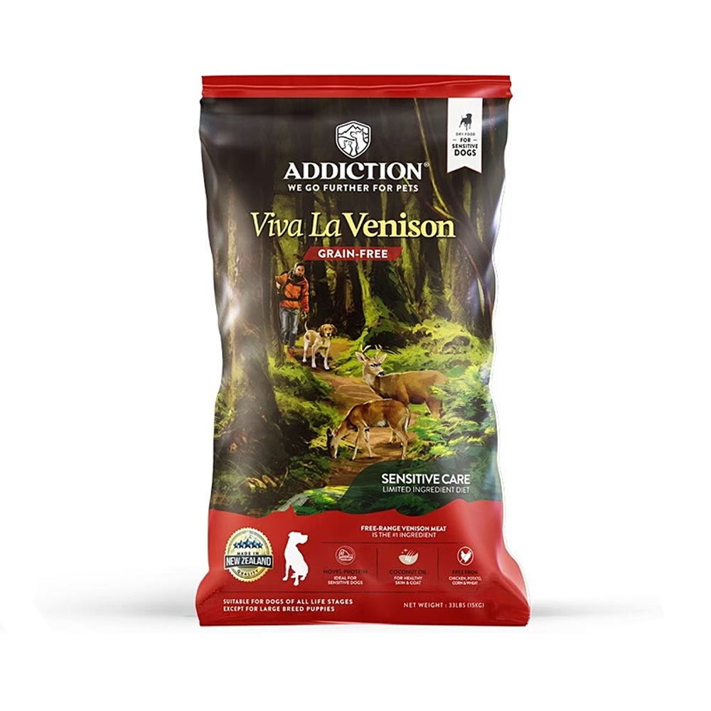 【ADDICTION 自然癮食】放牧鹿 無穀全齡犬飼料9kg, , large