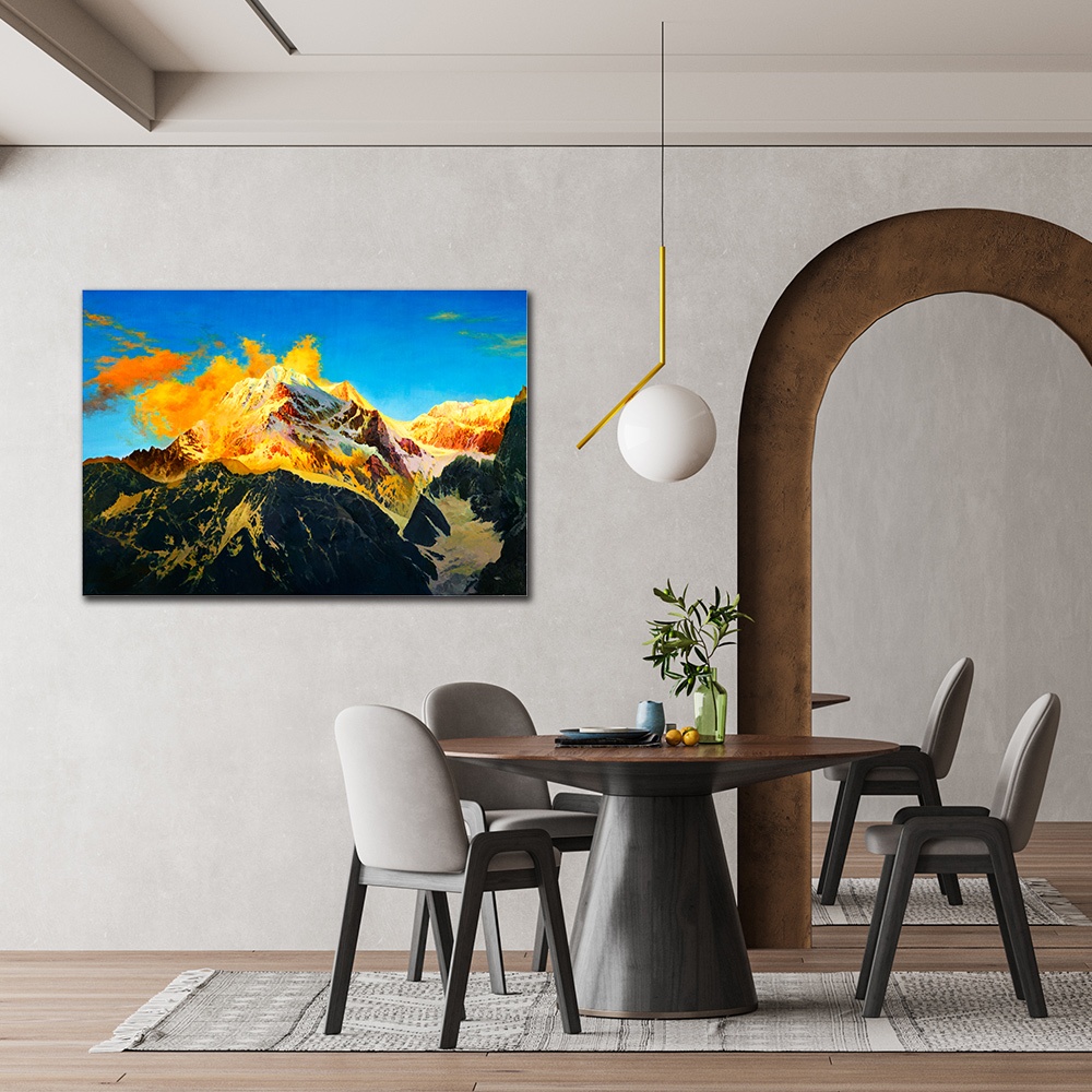 【御畫房】日照金山 國家一級畫師手繪油畫60&times;90cm(VF-90), , large