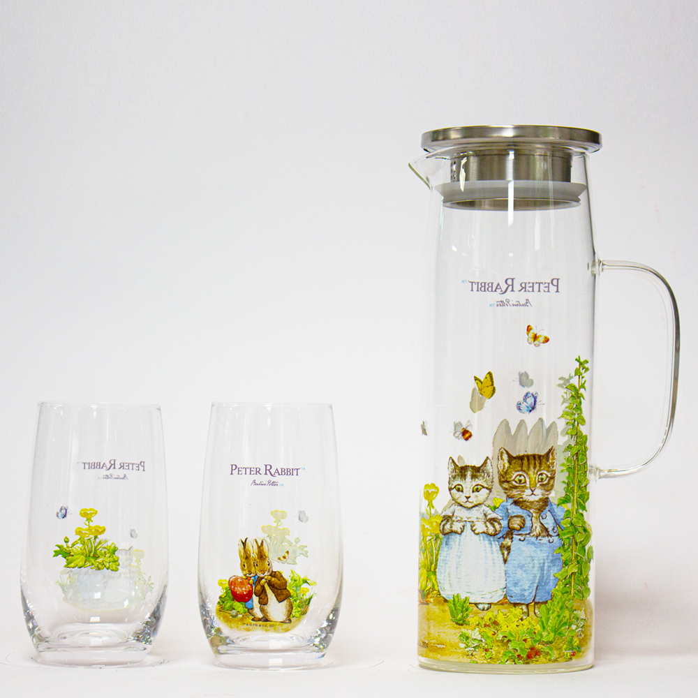 【世豐】Peter Rabbit比得兔 耐熱玻璃冷水壺及水杯3件組＿綠野仙蹤, , large