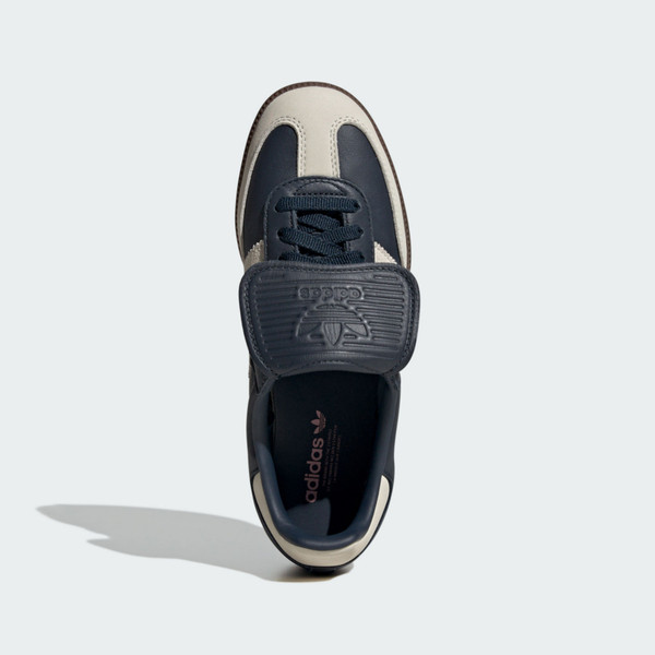 Kixpress-Adidas Samba Lt W 女 運動休閒鞋 德訓鞋 復古 麂皮 翻鞋舌 舒適 深藍 米 [JH5705], , large