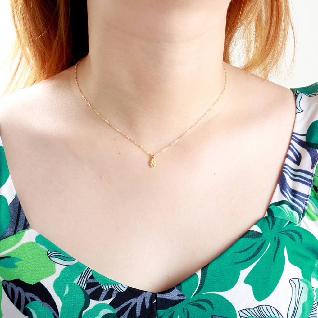 【Angel & Me】Lucky Clover s925 sterling silver 24k gold plated necklace gift, , large