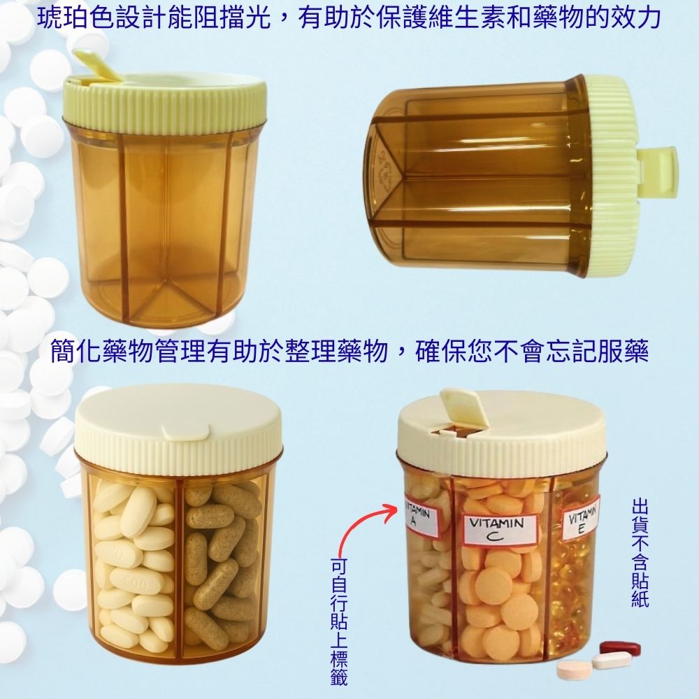 GS MALL 台灣製造 藥品分裝罐 藥丸保存盒 藥罐 藥盒 分裝瓶罐 儲存罐 收納罐 收納分裝罐 隨身收納罐, , large