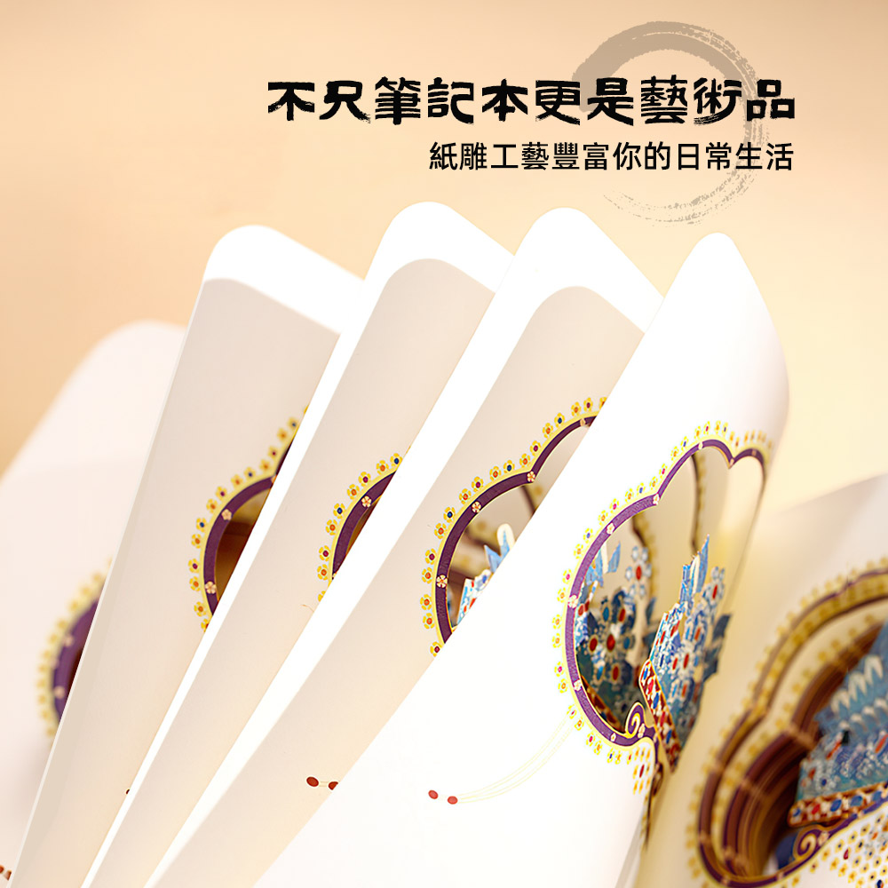 【上手家居】紙雕筆記本(筆記本/記帳本/手帳本/日記本/手帳/空白筆記本/立體/記事本/A5/故宮/紙雕)-天壇, , large