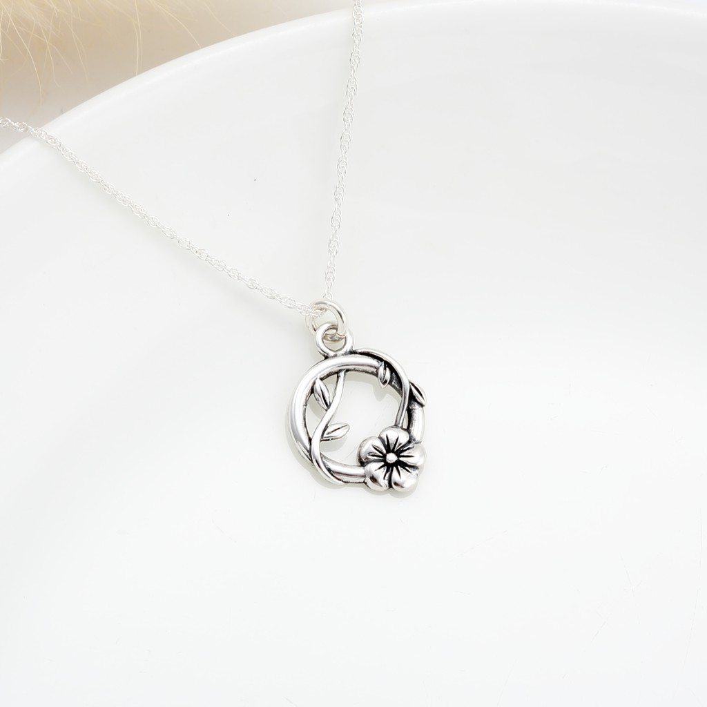 【Angel & Me】Sakura leaf vine s925 sterling silver necklace Birthday gift, , large