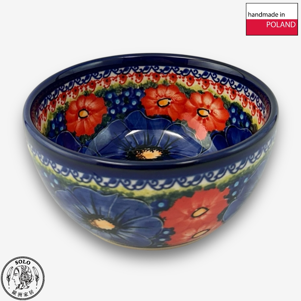 【SOLO歐洲家居】波蘭製 Cerraf 波蘭陶 13cm 飯碗 赤藍芳華系列, , large