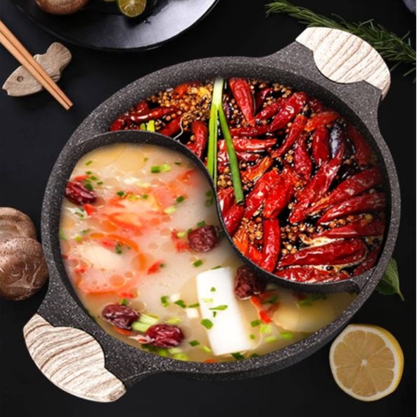 Twin-side hot pot 32cm, , large