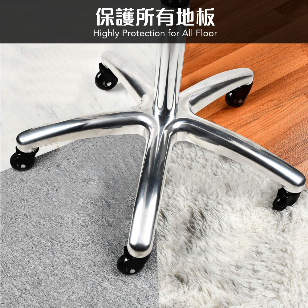 Office Chair 2 Inch Universal Wheel 5-Piece Set, , large